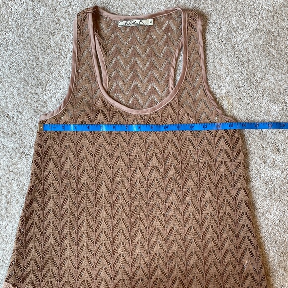 Chloe K crochet and lace racer back swing tank. S - Picture 7 of 7